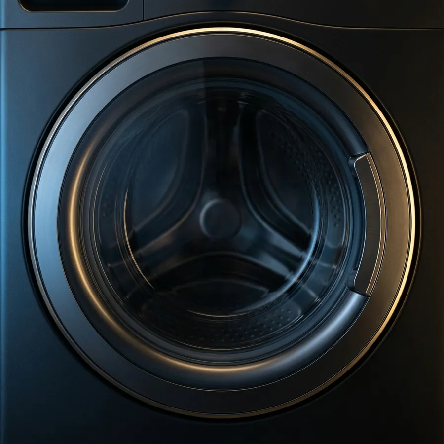 Puerta redonda de vidrio de una lavadora Samsung cerrada